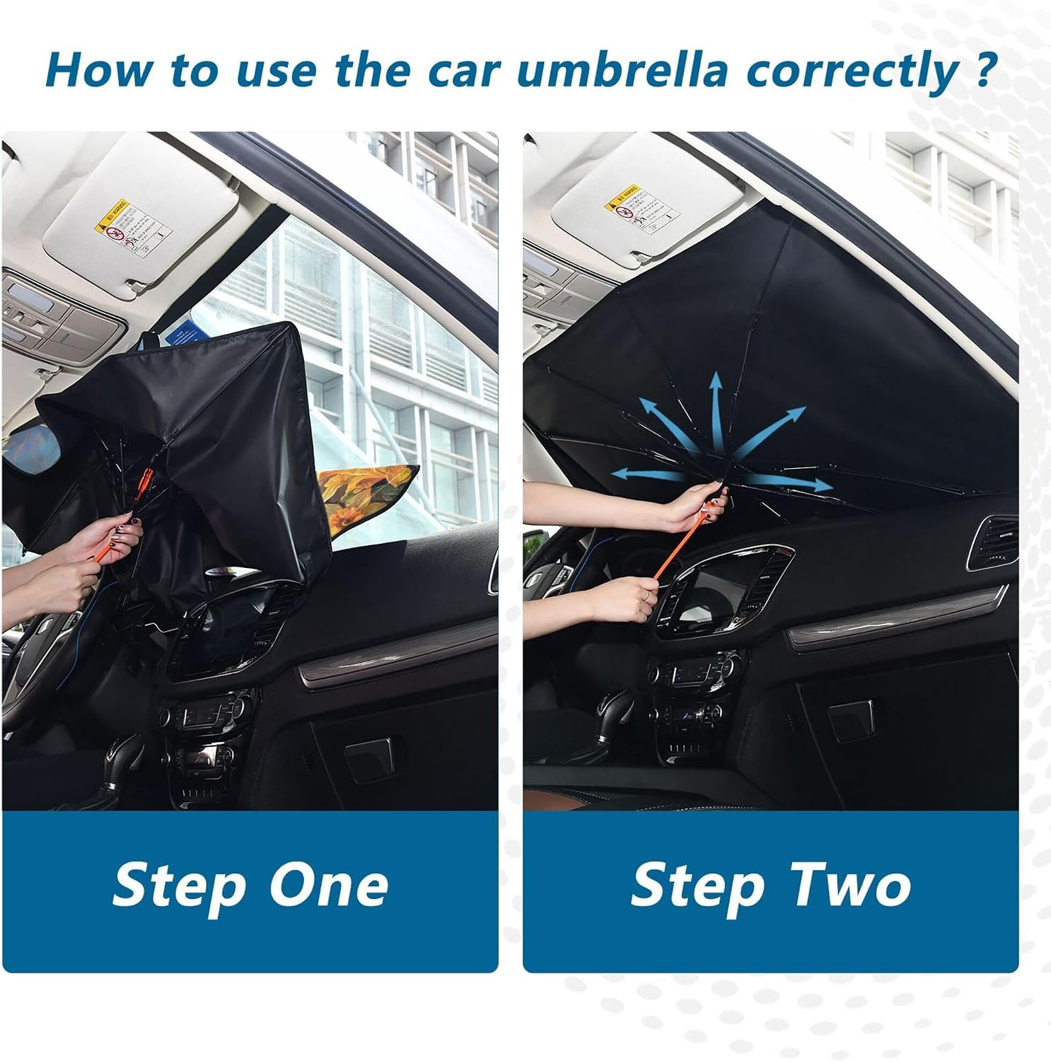 Car Umbrella Sun Shade Cover, Astronaut Space Umbrella Sun Shade for Car Truck Window Front Windshield, Blocks UV Rays Visor Protector Heat Reflector to Keep Your Vehicle Cool