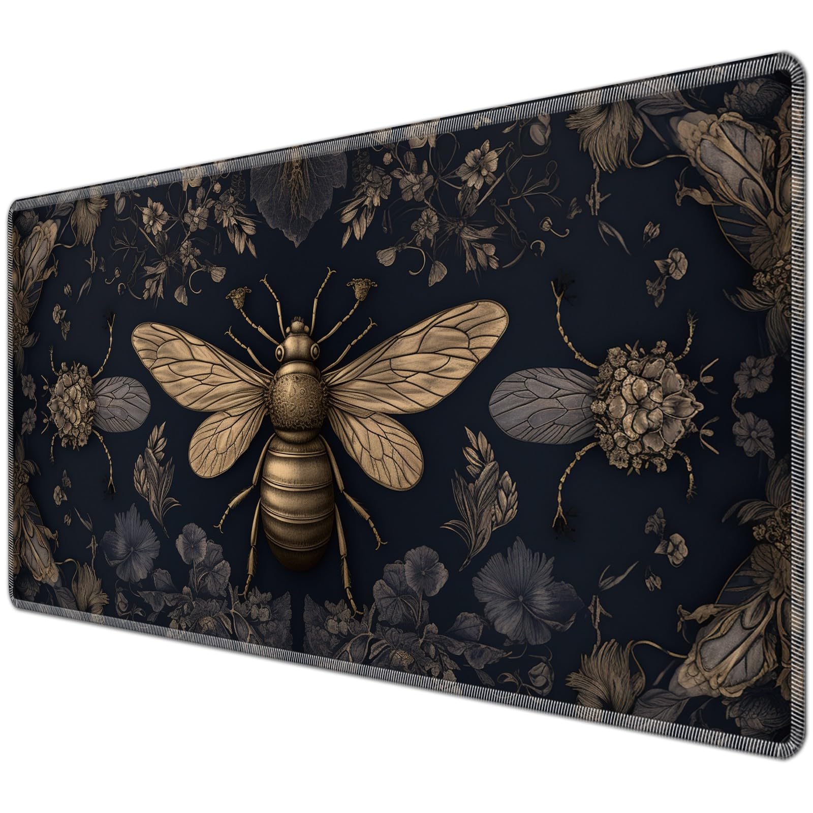 JANENFNA for TCG Playmat Desk Mats 24 x 14 inches Mousepad Compatible for MTG Trading Card Game Play Mats Smooth Rubber Surface Original Play Mat, Bees — image 1