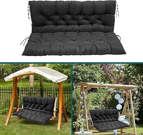 Miniatura 7 de Cojines de repuesto para columpios, gruesos e impermeables de fibra Olyester para columpios al aire libre, bancos de jardín, cojines de repuesto