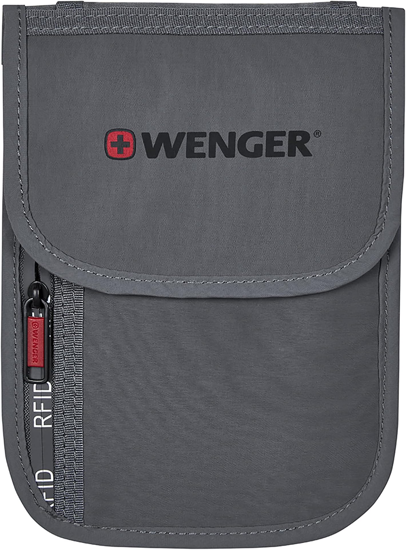 Wenger Travel Document RFID Neck Pouch in Grey, blend of style & function, Swiss designed (611878)