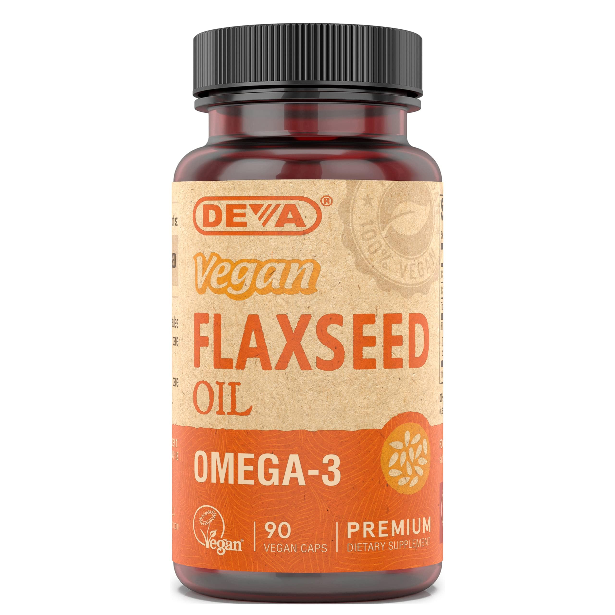 DEVA , Vegan, Flaxseed Oil, Omega-3, 90 Vegan Caps