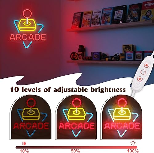 Miniatura 3 de Letreros de neón de arcade para decoración de pared, luces de neón para dormitorio, letreros de negocios de neón adecuados para hombre, cueva, bar,