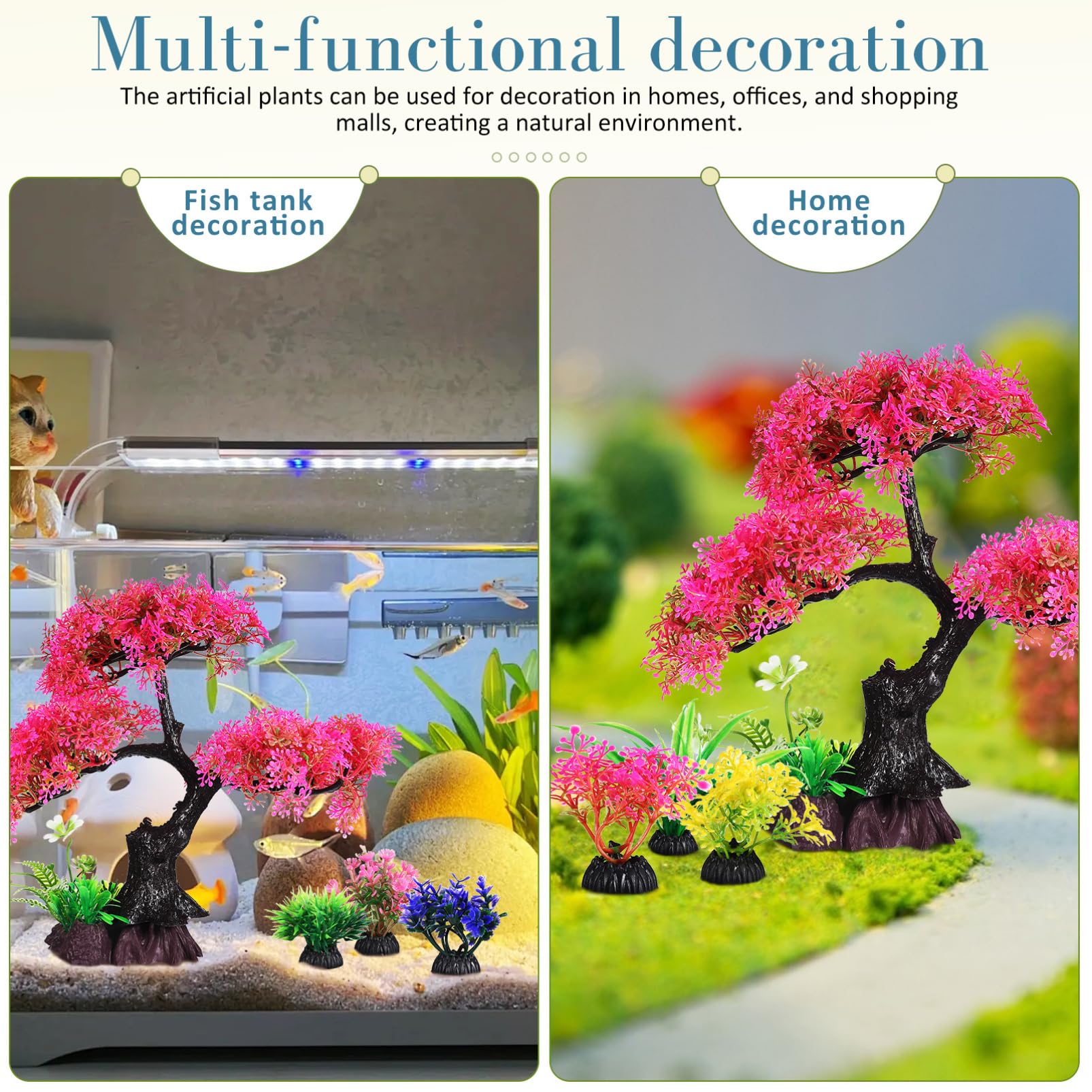 TOYANDONA 30pezzi Pz Piante Artificiale Per Acquario Decorazioni Per Acquario e Serbatoio Pesci Piante Simulazione Realistiche Vivaci Facile Manutenzione Sicure Per Pesci e Acquatico
