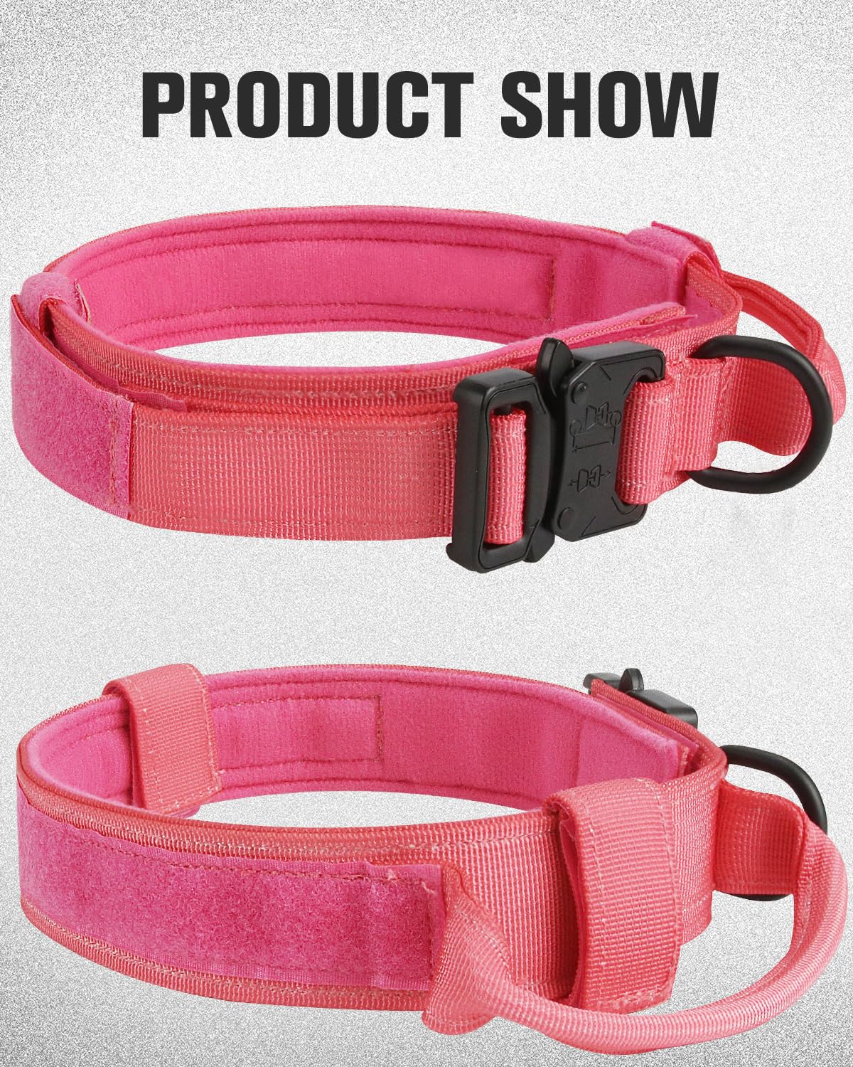 Collare Tattico Per Cane Taglia Media - In Nylon, Con Fibbia Metallo, Regolabile, Turchese, Misura M - Foto 14