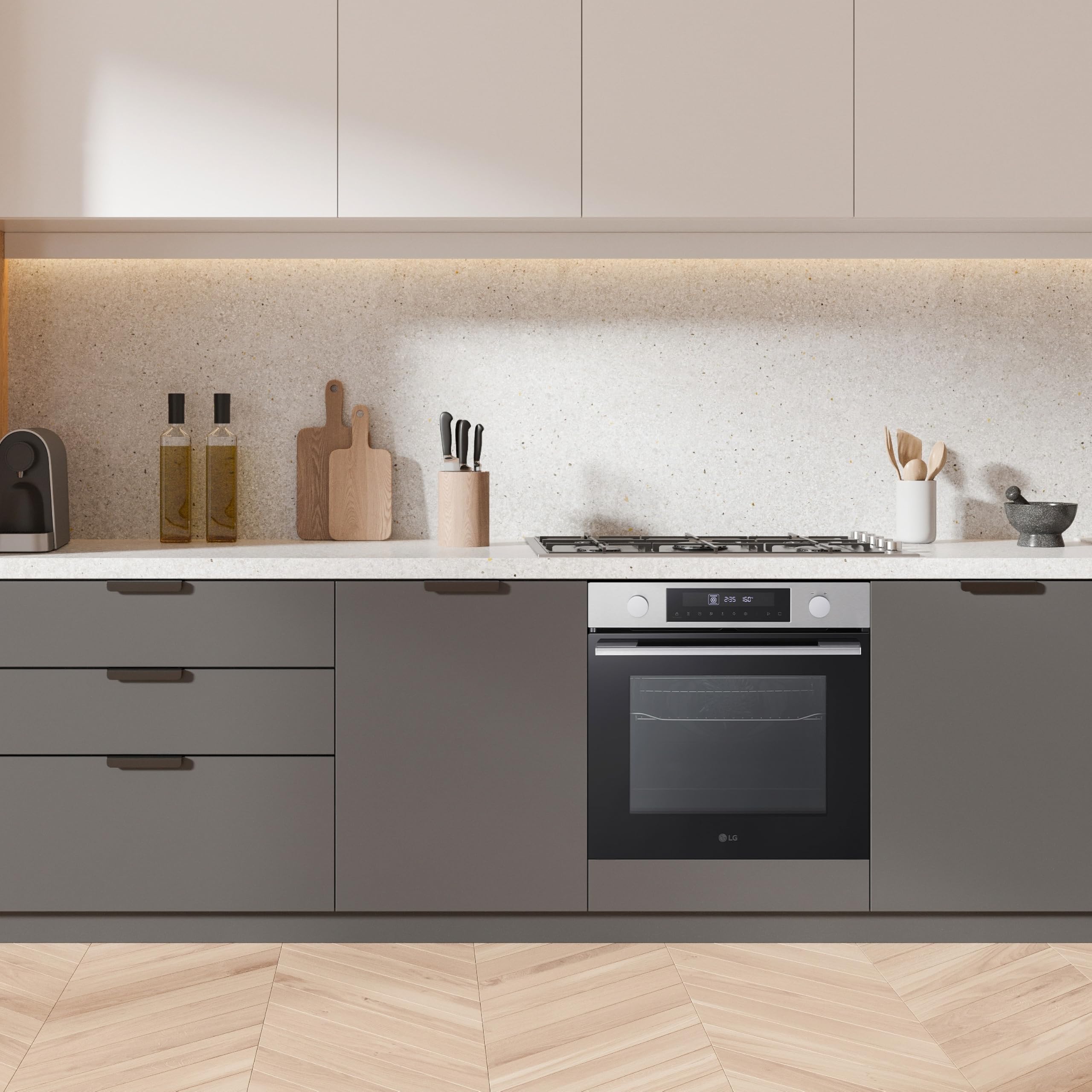 LG WS5D7210S Forno da Incasso Classe A, 72L, 11 Programmi di Cottura, Modalità Friggitrice ad Aria, Grill, Lievitazione, Pizza, Temperatura Massima 250°C, Potenza 3200 W, Wi-Fi