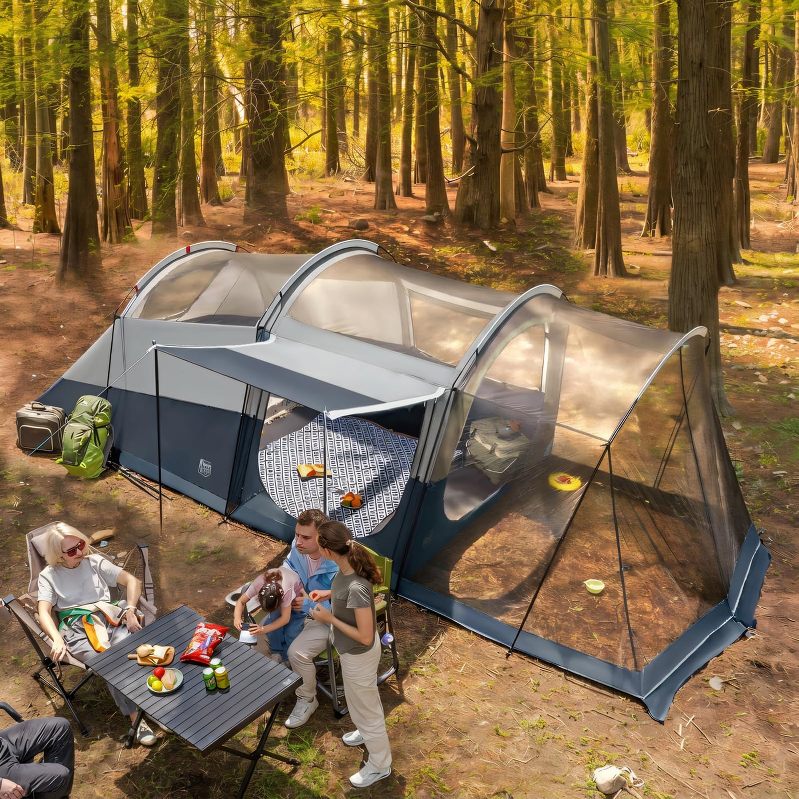 TIMBER RIDGE 8 Person Tunnel Tent with Screen Room