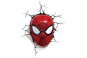 3DLightFX Marvel Spiderman Mask 3D Deco Light: The Web-Slinging Nightlight for Kids