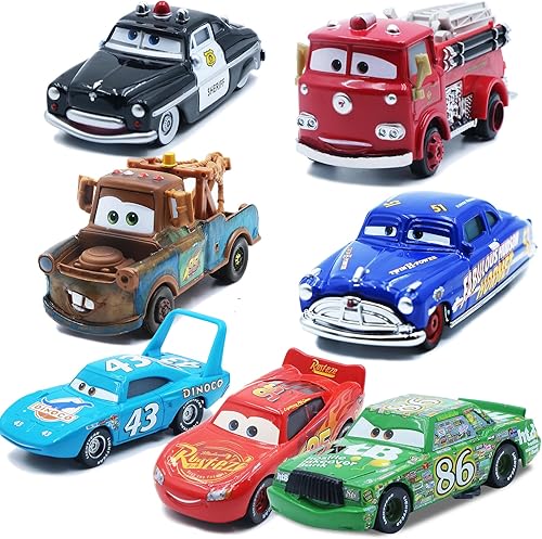 7 piezas de juguete de coche 2 3 The King Diecast 155 Modelo de metal Vehical Toys Set para niños cumpleaños Día del Niño, Acción de Gracias..