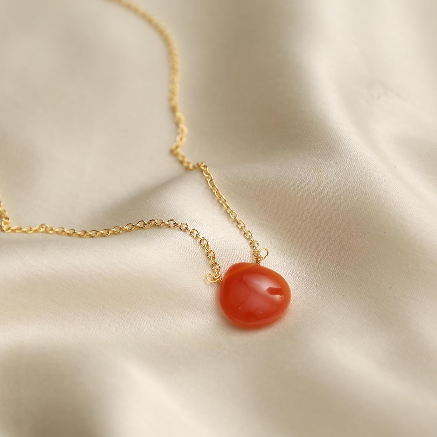 Gempires Natural Gemstone Drop Necklace, Pear Shaped Necklace, Teardrop Crystal Necklace, Minimal and Dainty, Everyday Party Wear, Gift for Mom, Adjustable Length 16 + 2 inch - Image 7