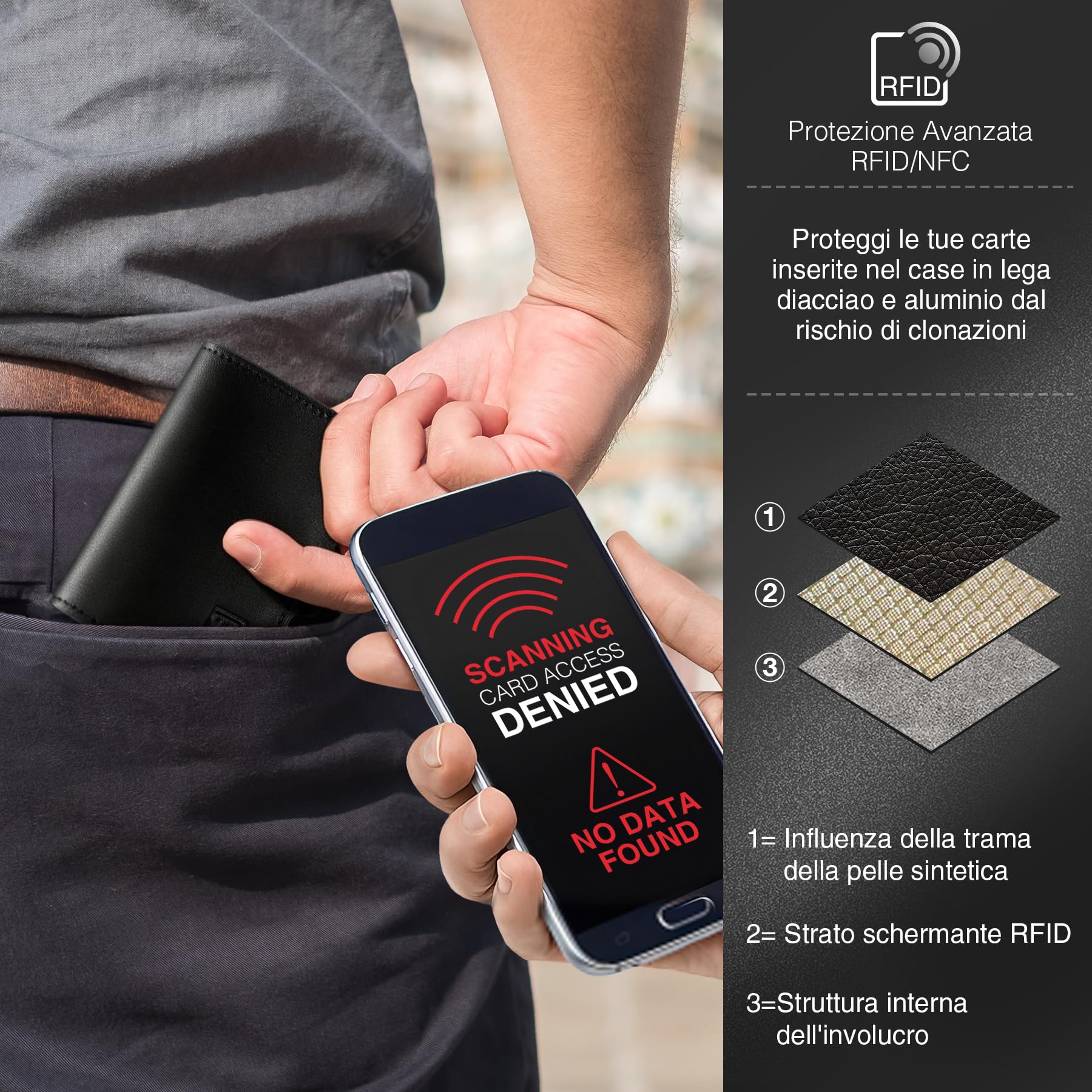 TENBST Portafoglio Uomo Slim, Porta Carte di Credito Piccolo, Portacarte con Protezione RFID Anticlonazione, Porta Tessere Uomo con Portamonete, Regalo Scatola