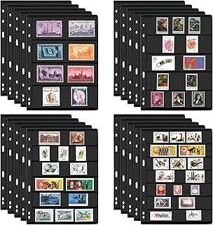 MUQING Stamp Album Pages, Stamp Storage Holder, Stamp Collecting Display Suppliers 9-Hole Standard Page Fit Stamp Album Binder(4/5/6/7 Row)