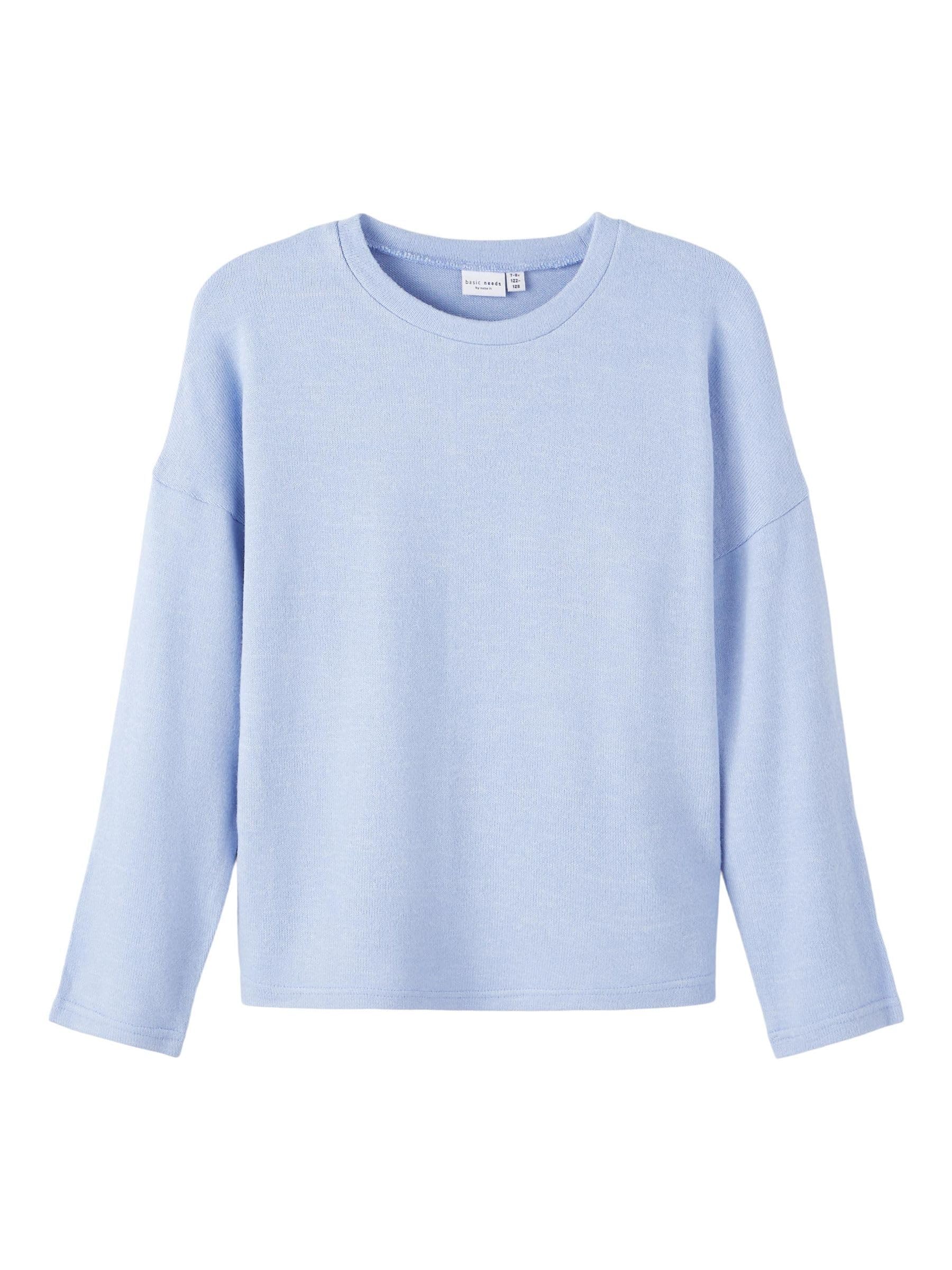 NAME IT Girl's NKFVICTI LS Knit L NOOS Pullover Sweater, Serenity, 122/128