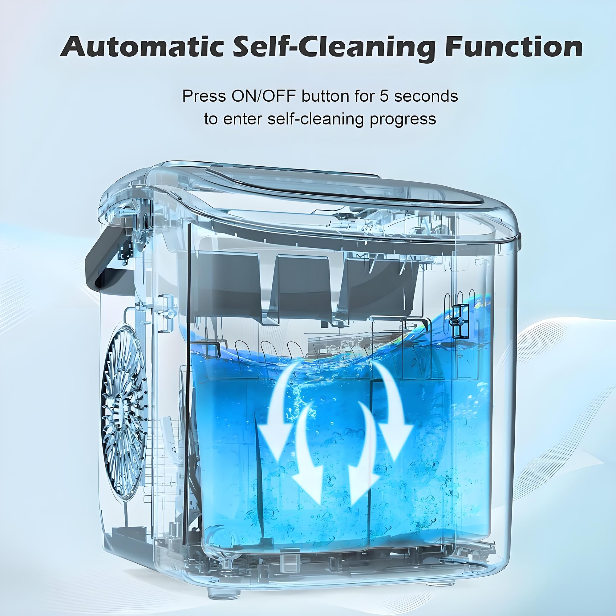 Control De La Máquina De Fabricantes De Hielo para El Hogar, Fabricante Eléctrico De Cubos De Hielo, Hielo Listo En 6 Minutos, 2 Tamaños De Hielo De Bala, 12 Kg En 24 H, Autolimpiente Fabricante