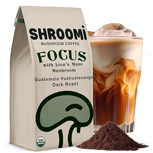 Café Shroomi Mental Performance Galardonado  Tueste Oscuro Orgánico de Comercio Justo de Guatemala  16,000mg de Cuerpos Fructíferos de Hongos