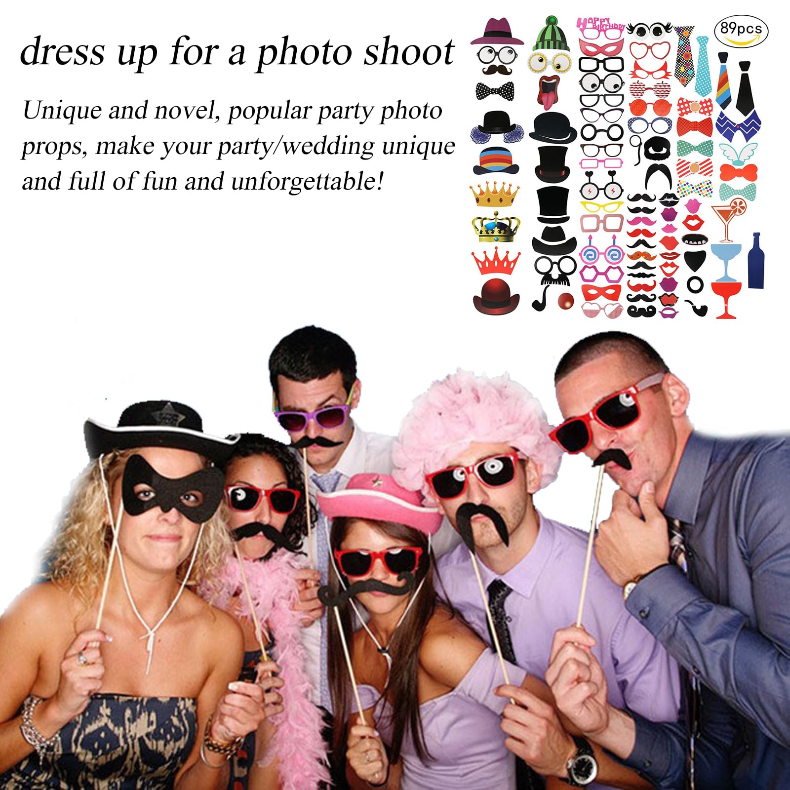147 pezzi decorazione per feste, accessori per foto, booth, decorazione per feste per bambini, berretti, accessori per feste, matrimoni, Halloween, Natale, decorazione da tavolo, compleanno,
