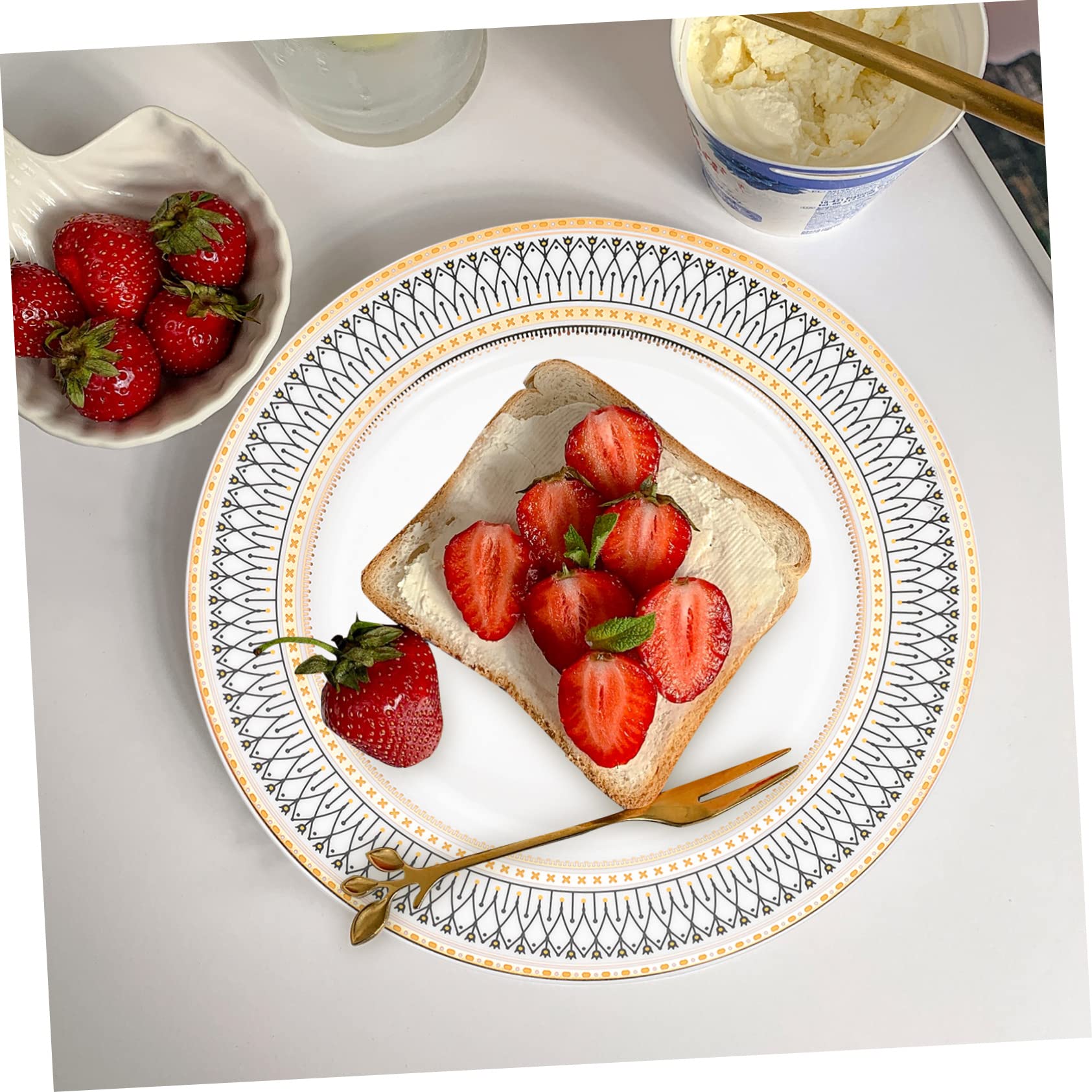 Garneck Western Plate Saucers Plates Dessert Plate Basket Dish Serving Bowls Appetizer Charcuterie Tiered Tray Stand Food Stands for Display Party Snack Container Dinner Plates Ceramics