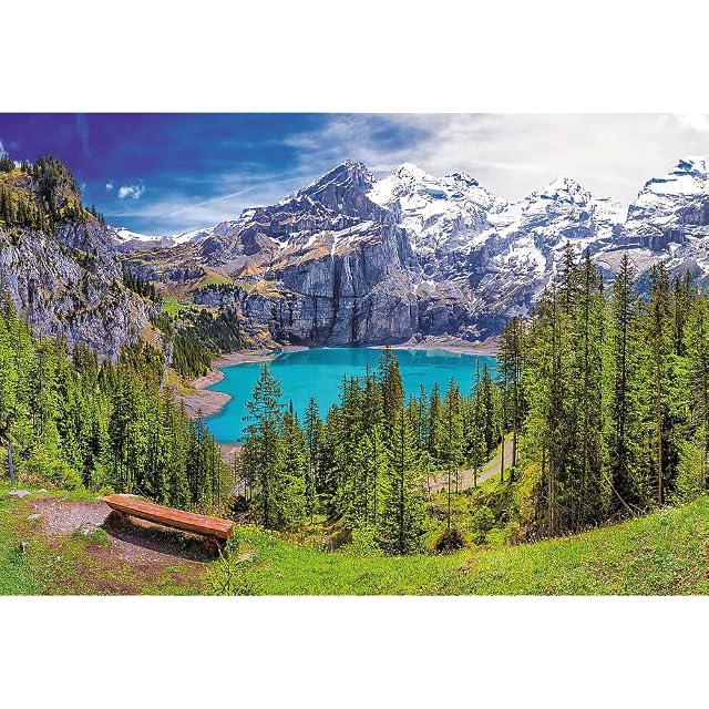 Foto 2 de 7 de Trefl, Puzzle, Lago Oeschinen, Alpes, Suiza, de 1500 Piezas, Adultos y niños a Partir de 12 años