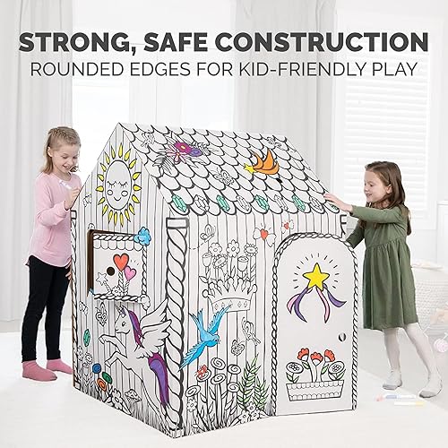 Miniatura 5 de Bankers Box at Play Color Grande en Casa de Juegos de Unicornio, Casa de Juegos de Cartón y Actividad de Manualidades de Tamaño Real para Niños