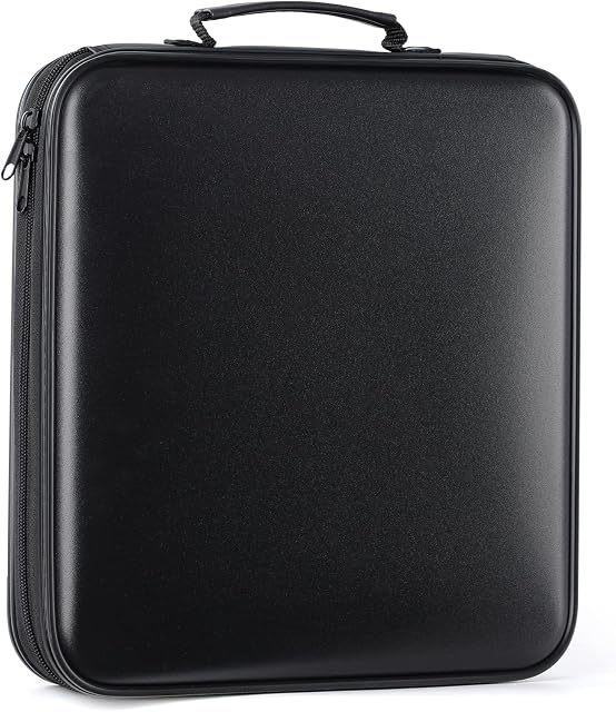 Fanspack DVD Storage CD Case Holder 160 Capacity CD Sleeves Black Disc Cases Binder for Car - Protective CD Hard Organizer Box - Large DVD Wallet for Movie/Music/Game & Portable CD Book