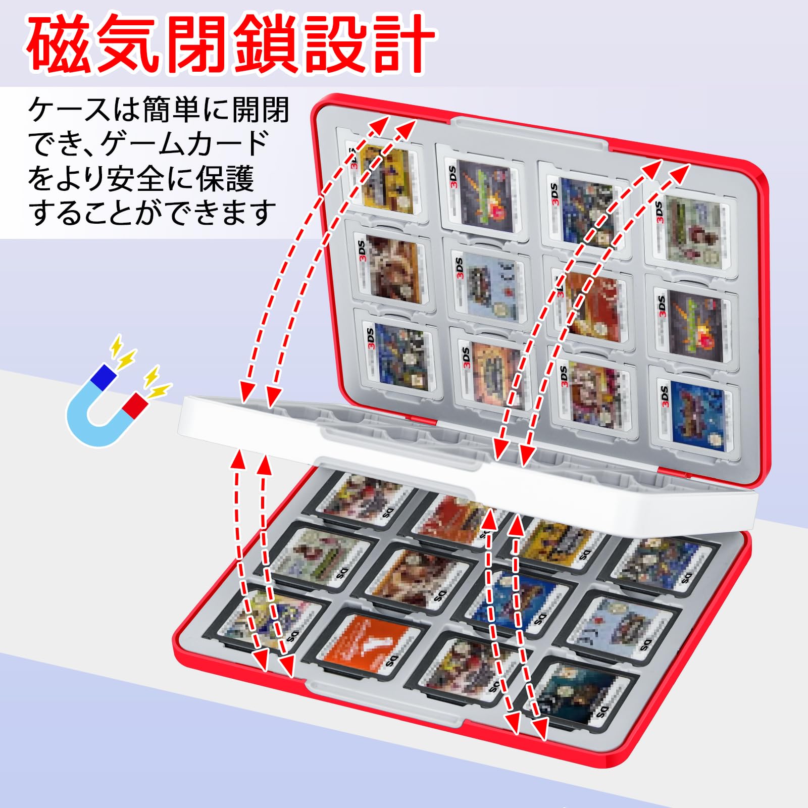 Amazon.co.jp: Homgaty 3DS ソフトケース 48枚 3DS/DS対応 3DSカセット 