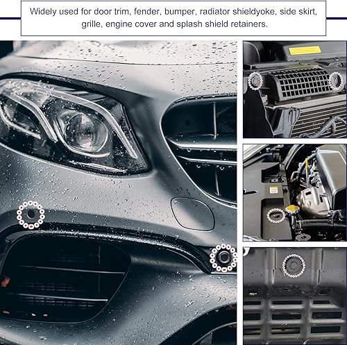 Miniatura 5 de 200 clips de remache para parachoques de empuje, clips universales de plástico para guardabarros para Toyota GM, Ford, Honda, Acura Chrysler
