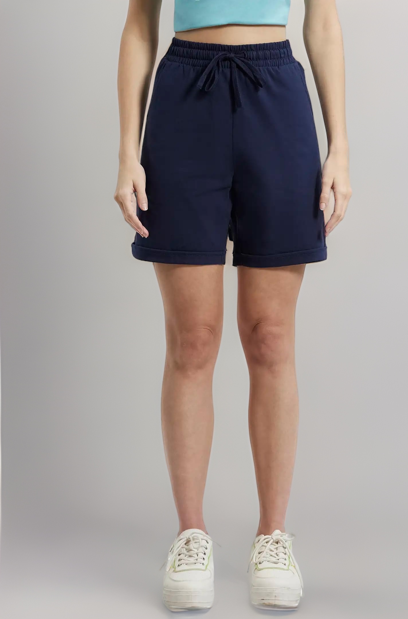 Jockey AW23 Women's Super Combed Cotton Rich Regular Fit Shorts with Side Pockets