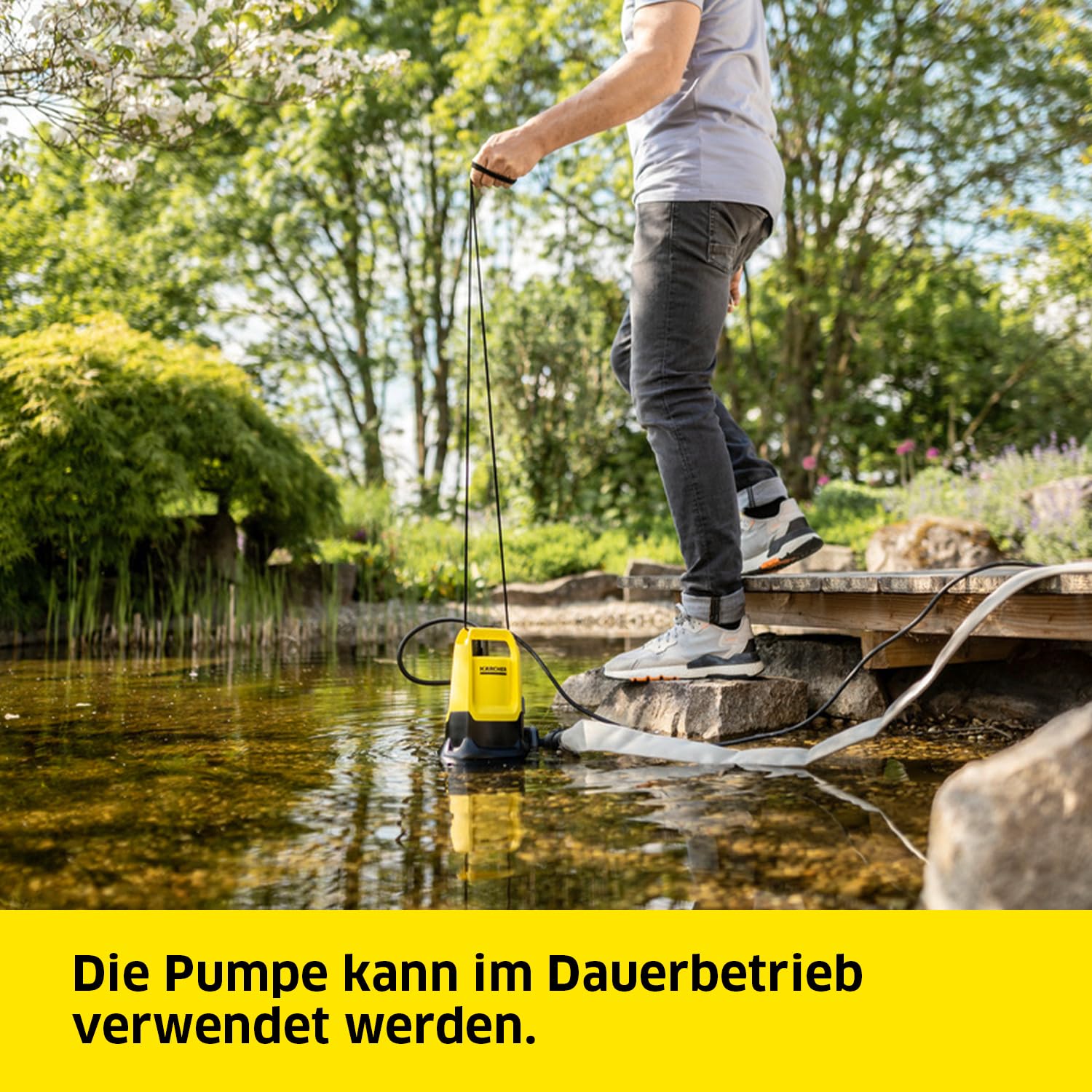 Kärcher SP 16.000 Dual flachsaugende Schmutzwasser-Tauchpumpe, Fördermenge: 16.000 l/h, Eintauchtiefe: max. 7 m, für Schmutzwasser mit Partikeln bis zu einer Größe von 20 mm, Restwasserhöhe: 1 mm