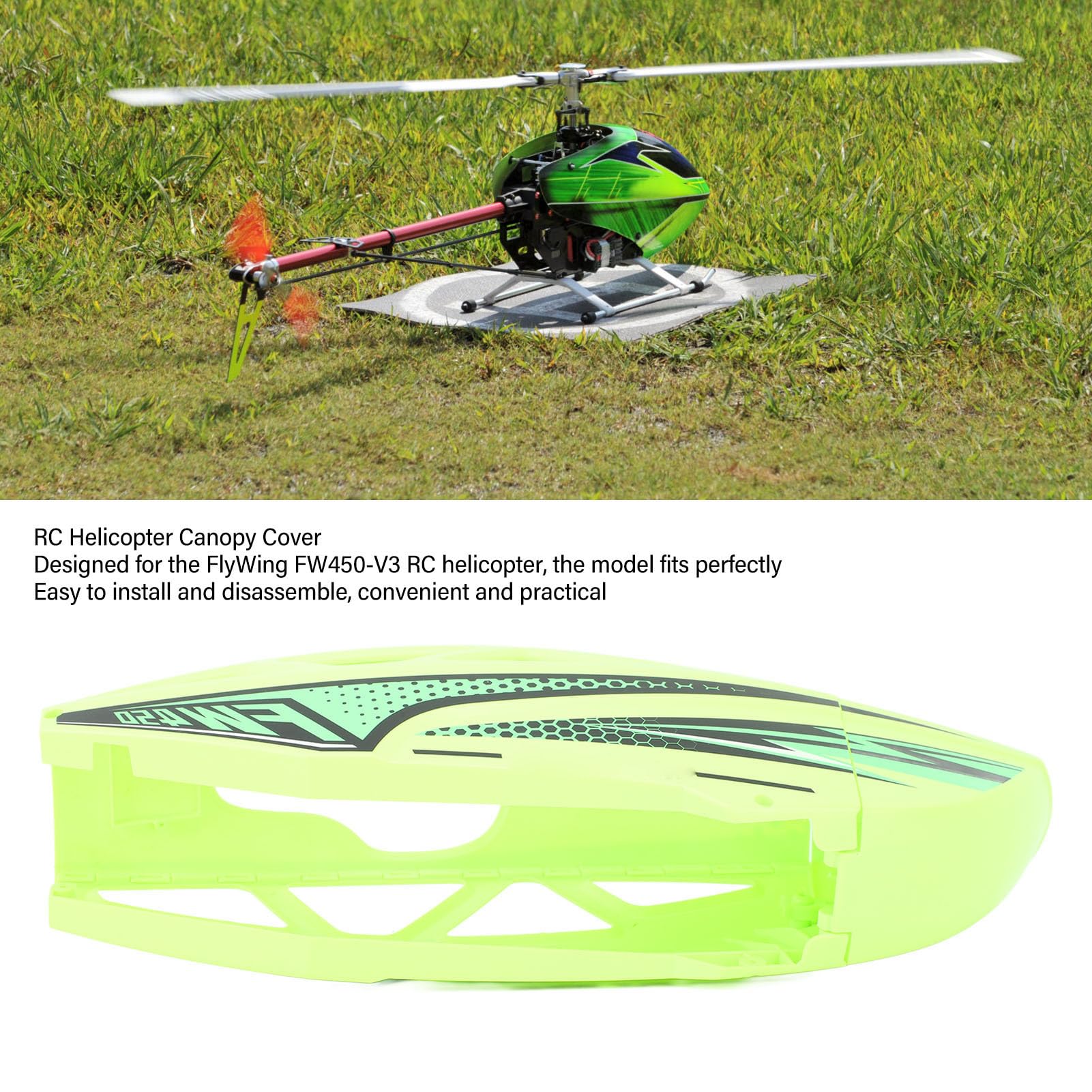 Daszek do Helikoptera RC, Osłona Ochronna Baldachimu RC do Helikoptera RC Flywing FW450 V3 (2)