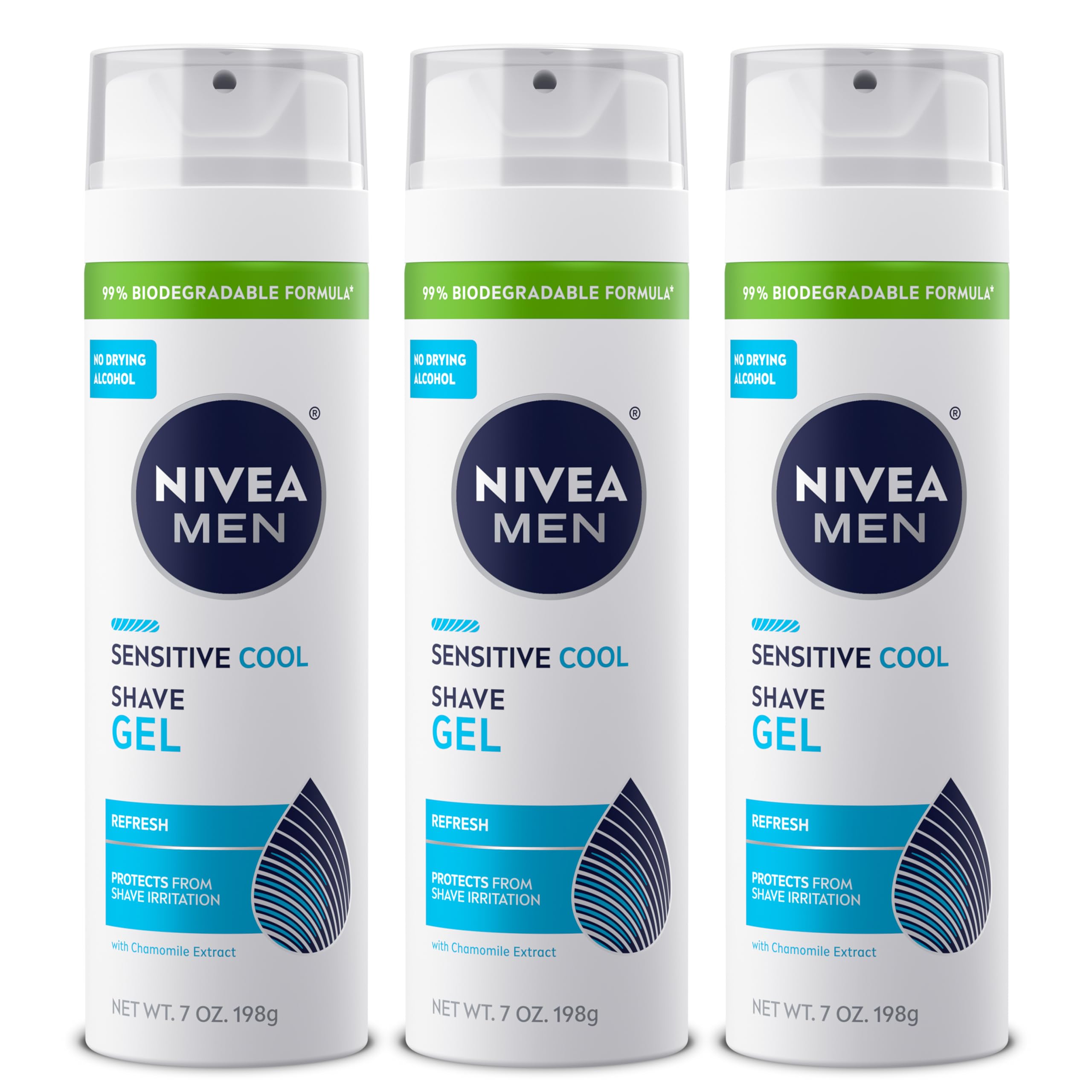 Sensitive Cooling Shaving Gel - Gentle Cooling Sensation while Shaving - 7 oz. Can (Pack of 3)