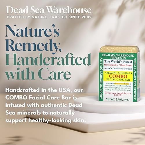 Miniatura 2 de Dead Sea Warehouse Amazing Minerals Combo Barra de cuidado facial - 3.5 oz - Jabón de sal y barro del Mar Muerto - Todo natural - Limpiador
