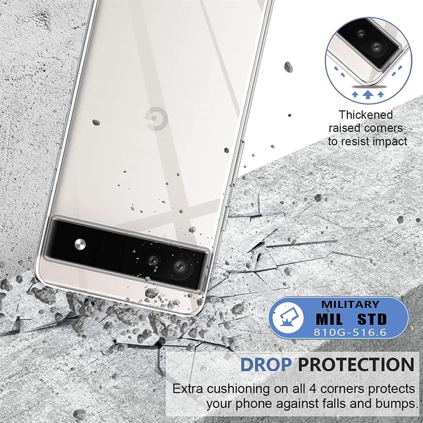 Custodia Per Google Pixel 6a Trasparente Con Motivo Floreale E Glitter 868556