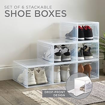 Amazon.com: Simplify Shoe Storage Boxes 6 Pack | Easy