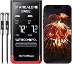 ThermoMaven Smart Bluetooth Wireless Meat Thermometer: Standalone Base, WiFi Unlimited Range, 6 Sensors with NIST Certified Accuracy, 2 Probes for Kitchen, BBQ, Grill, Oven, Smoker, Rotisserie