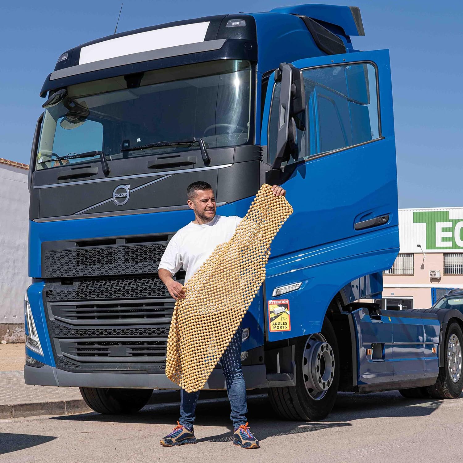Zone Tech Housse de siège en Perles pour Voiture, Coussin de Massage, Perles en Bois Naturel pour Semi-Camion, remorque, Voiture (Naturel, 1 pièce)