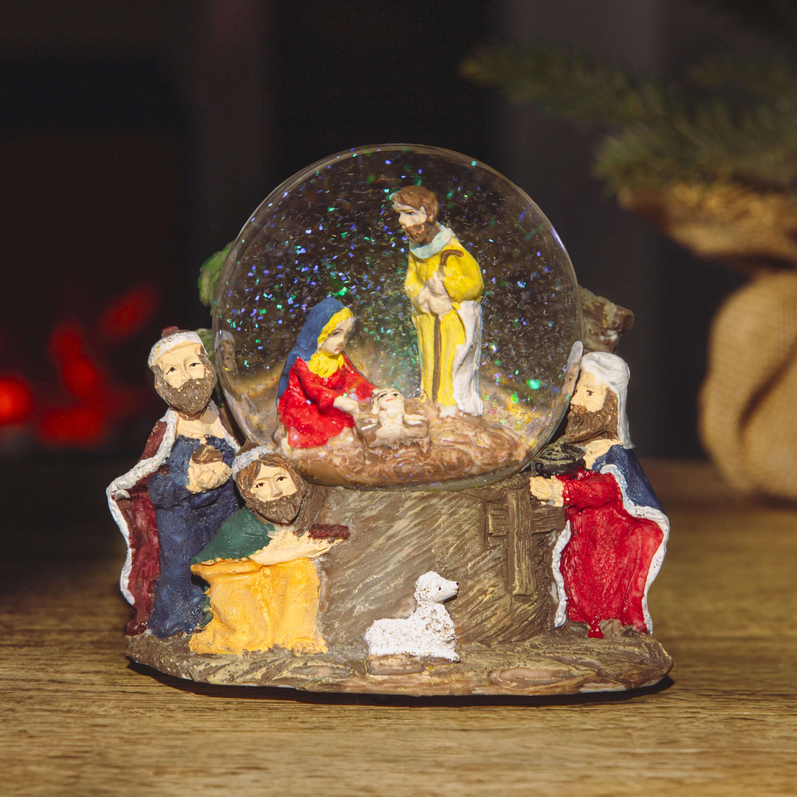 Small Nativity Scene Christmas Ornaments Snow Globe Lantern, Nativity ...