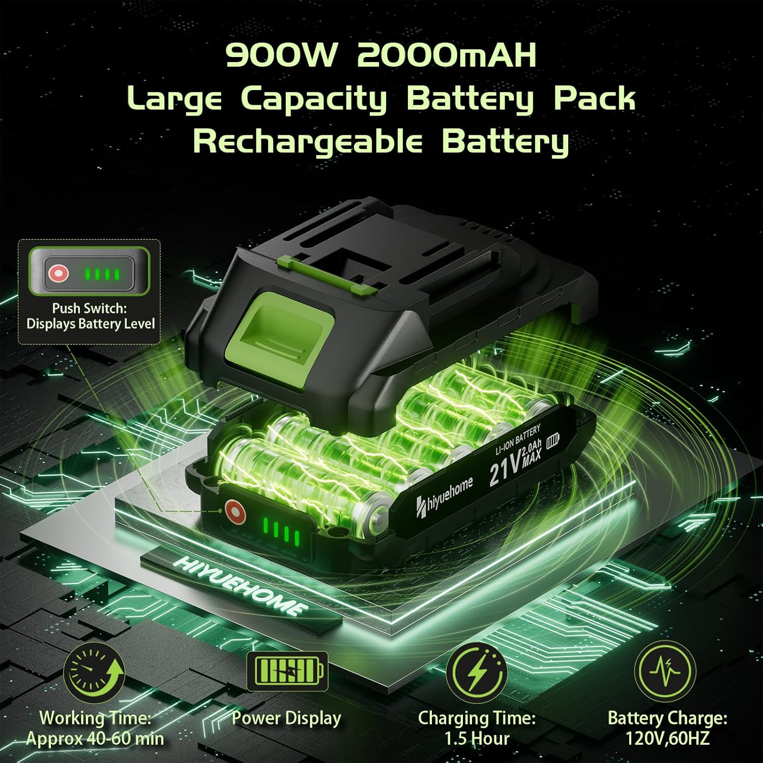 6inch Mini Chainsaw, Chainsaw Cordless w Automatic Oiler, Handheld Electric Power Chain Saw w Security Lock, Brushless Motor,Chainsaws for Wood/Trees Trimming (Green - 1 battery, 6 INCH)