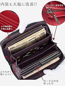 Amazon | [ GRACE ] 財布 メンズ ラウンドファスナー イタリアン