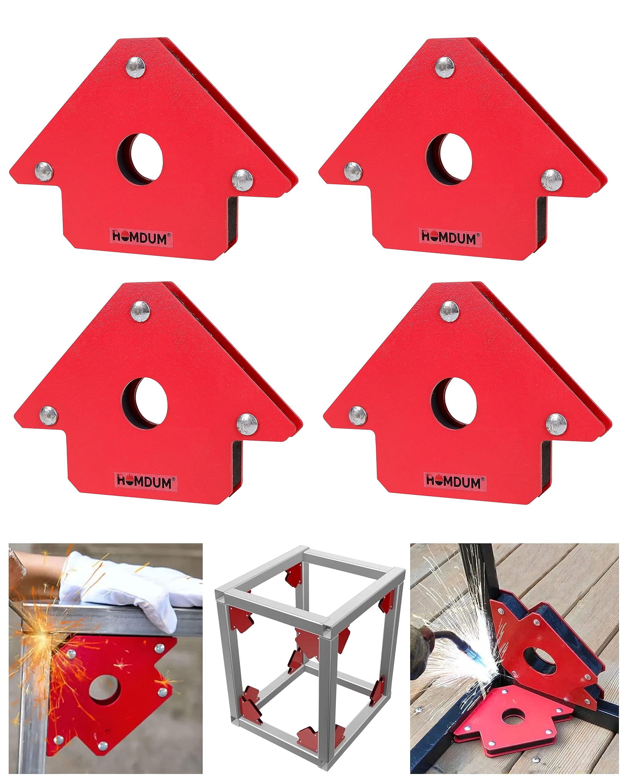 Homdum 3inch Multiangle Magnetic Welding Holder Clamps Arrow Type Square with 12kg Strong Magnet Pull for Accurate Alignment in Fabrication Works Pack of 4 Pc (yellow/red) (B08QFW9PZB) Amazon Price History, Amazon Price Tracker