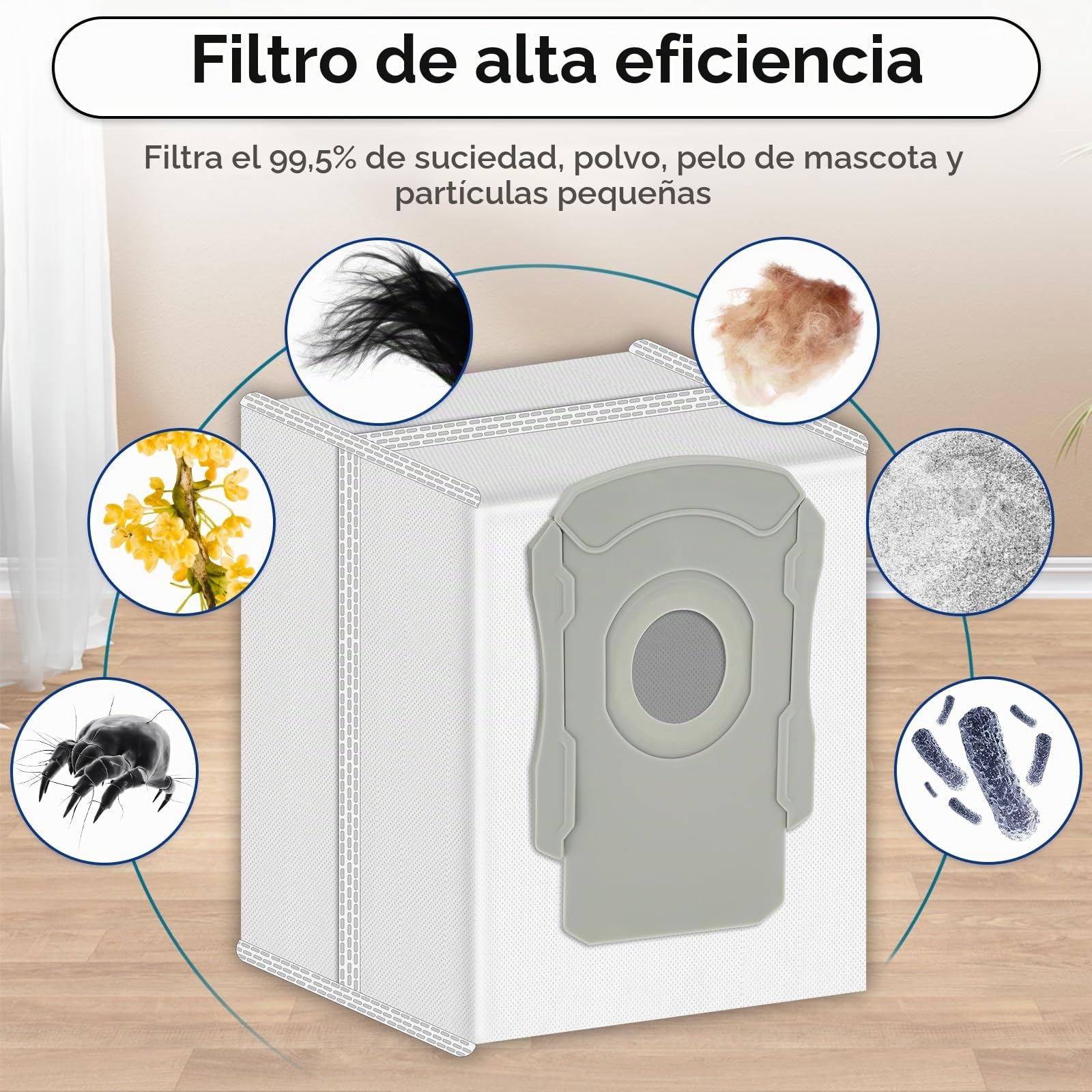 28 Piezas Repuestos para iRobot Roomba Combo j7, Combo j7+, Combo j9+ Combo 10 Max Robot Aspirador, 4 Cepillos de Rodillo, 6 Bolsas de Polvo, 4 Paños de Trapeador, 6 Filtros HEPA, 8 Cepillos Laterales