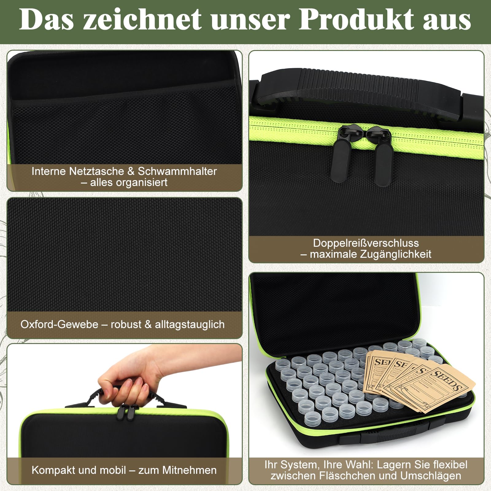 60 Fächer Saatgut Aufbewahrungsbox, Samen Aufbewahrung mit Samenumschlägen, Etiketten Aufklebern, Trichter | Saatgut Box für Gemüsesamen, Chili Samen | Garten Zubehör & Geschenk für Gartenliebhaber