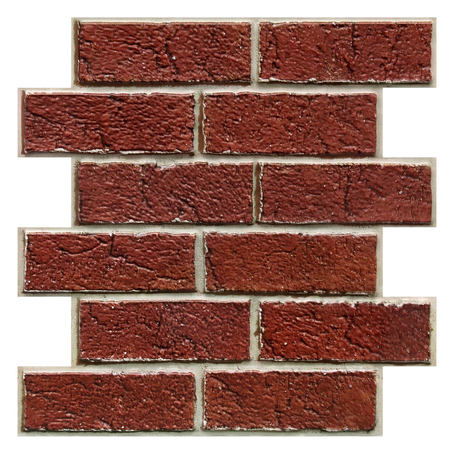 COMSTICKC Samoprzylepne panele ścienne 3D imitujące cegłę, naklejki ścienne 3D z efektem cegły – zestaw 10 sztuk (30 x 30 cm), okładzina ścienna z PVC, tapeta ceglana do dekoracji wnętrz, Czerwony