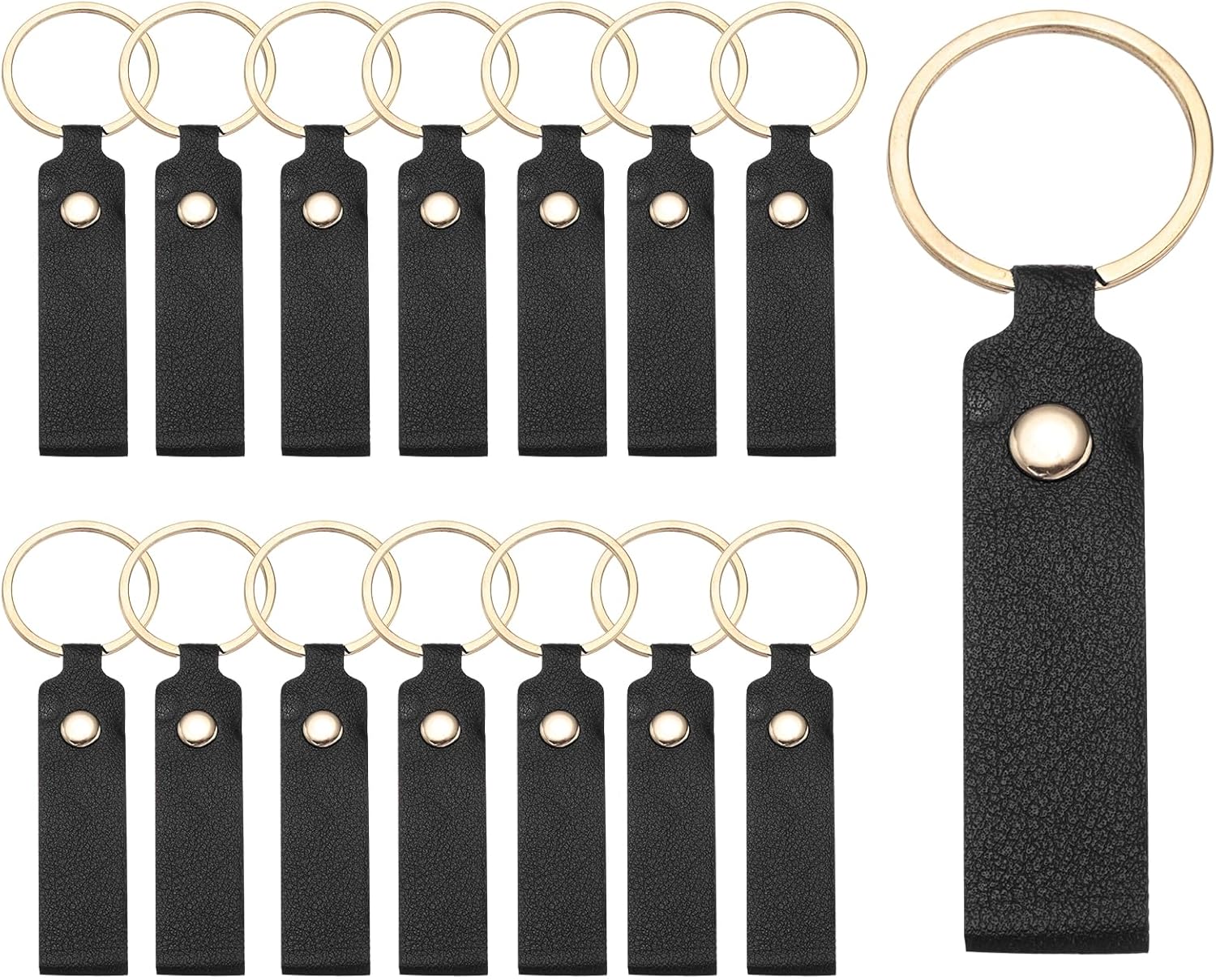 MECCANIXITY PU Leather Keychain Blanks Bulk Laser Engraving Keychain Leather Key Fob Kit with Key Rings