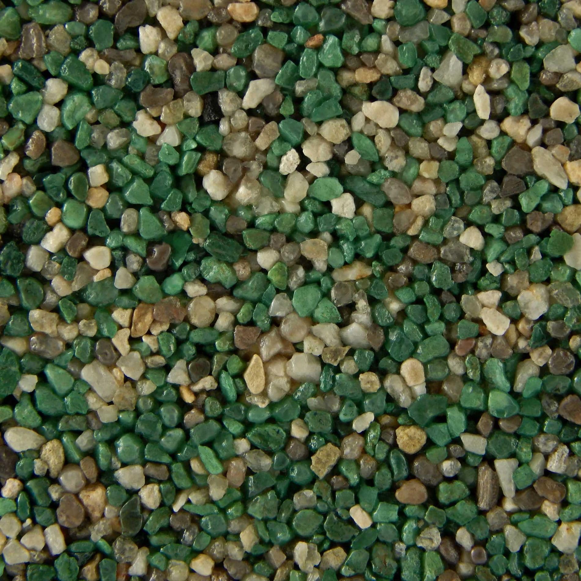 Terralith Buntsteinputz 14kg in grün-beige, Sockelputz für Innen und Außen mit Reinacrylat Bindemittel aus Naturstein, 1-2mm Körnung (BSP13)