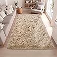 Beige Round Rugs for Bedroom 4x4 ft - Ultra Soft Faux Fur Area Rug - Plush Non-Slip Shaggy Carpet for Living Room, Cozy Fluffy Rug for Kids Boys Girls Dorm Nursery Room, High Pile Floor Carpet