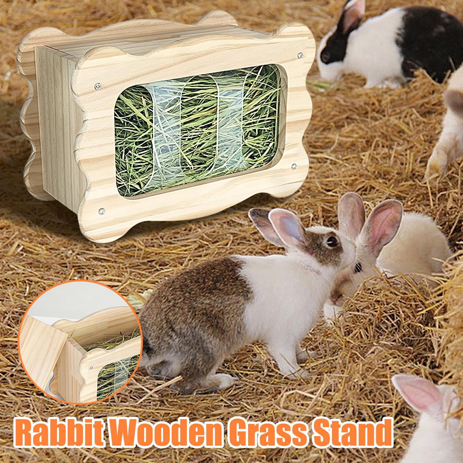 Râtelier à Foin pour Lapins Accessoires de Cage Grande Capacité pour Petits