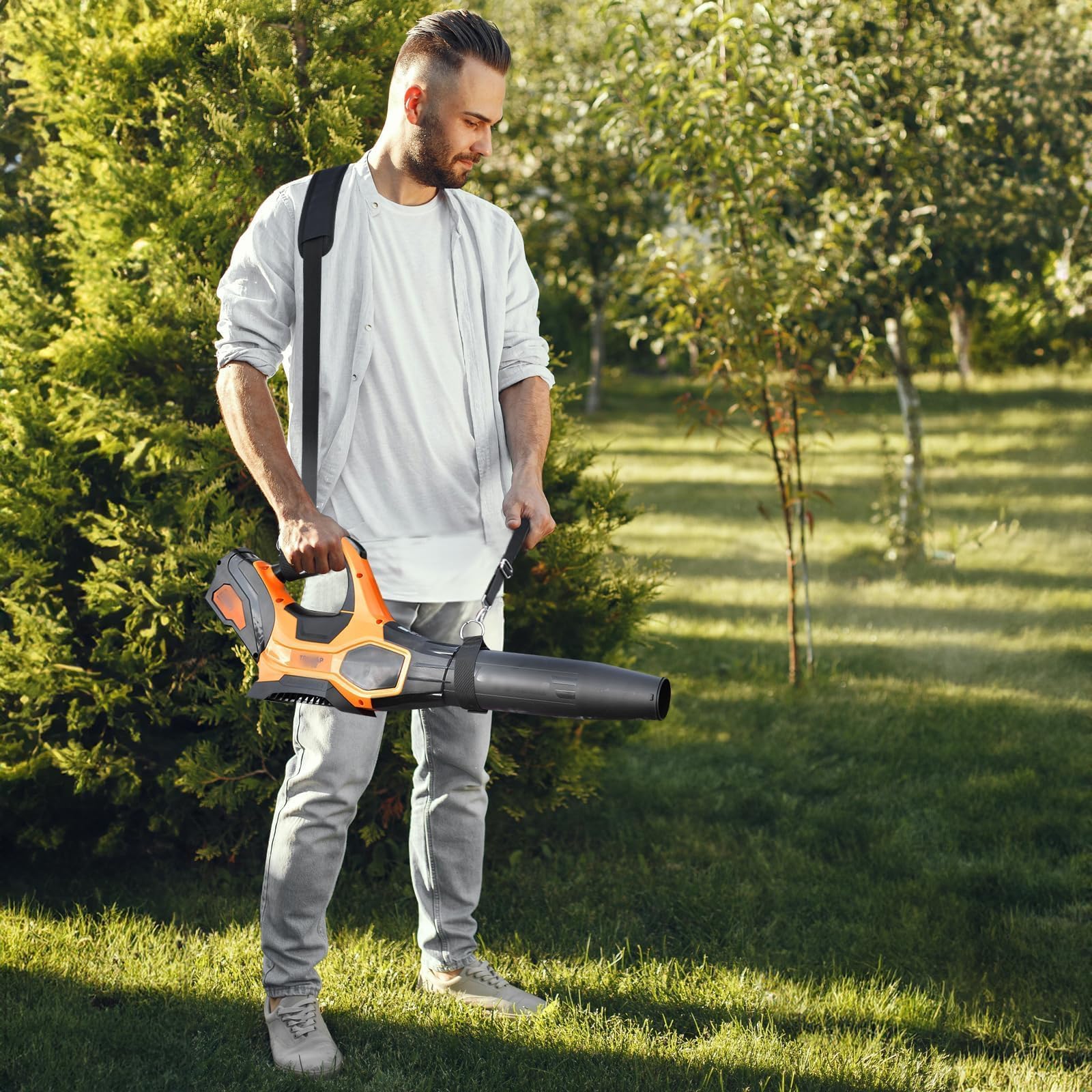 Correa de hombro acolchada para desbrozadora de hojas y herbicida | Correa de nailon ajustable para WOLFMEN para EGO Power para Worx para LAZYBOI para LEAPUL para DEWALT para MZK solo correa