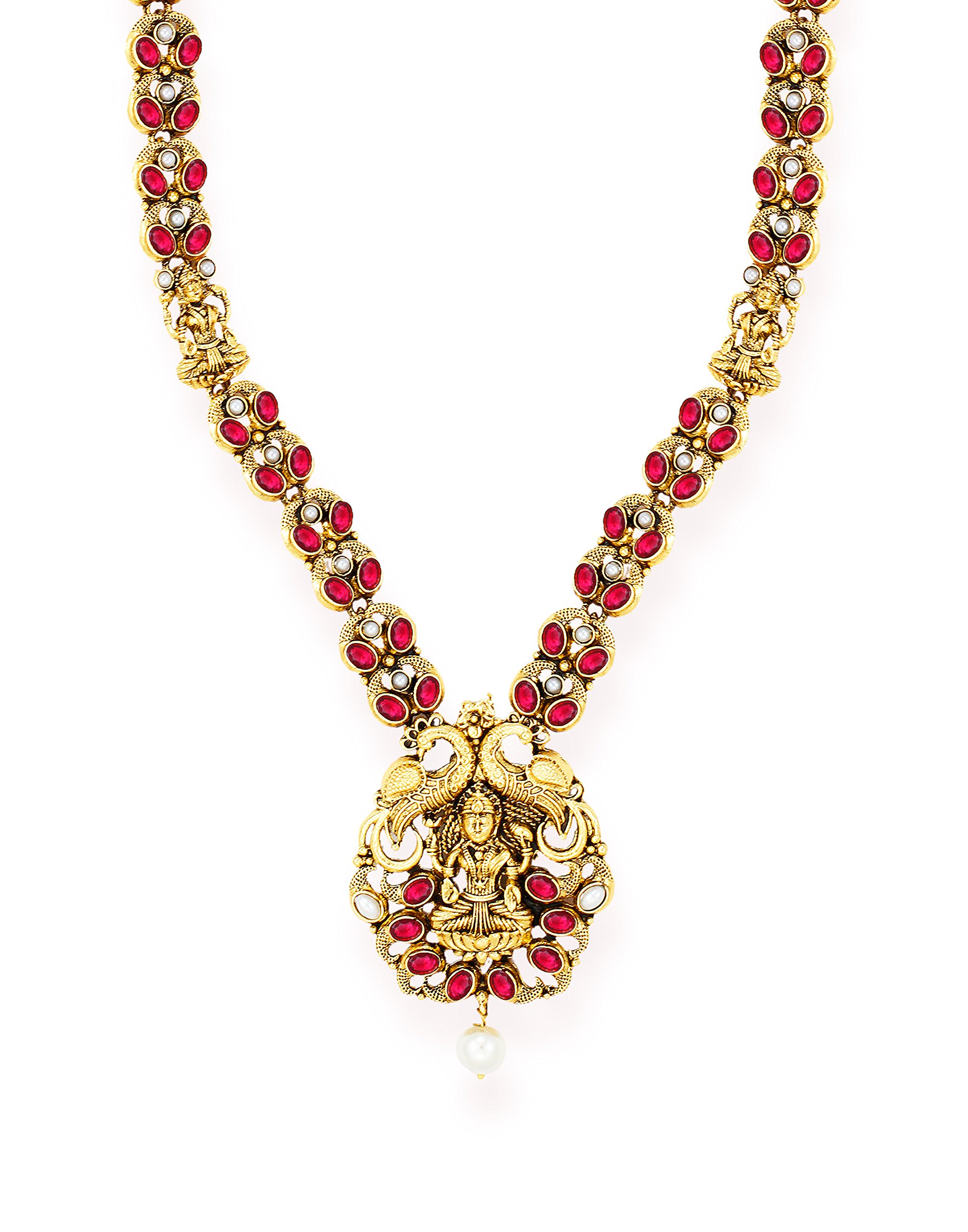 Vintage Tone Goddess Temple Necklace Set Women