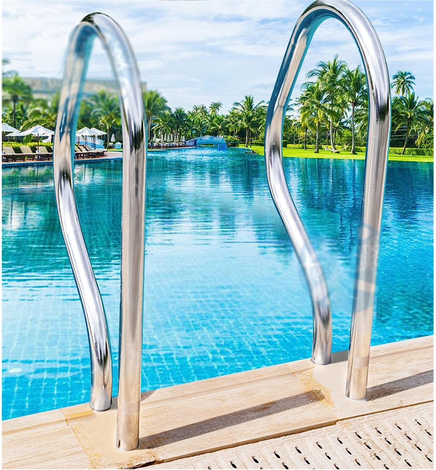 Barandilla de piscina, pasamanos, asideros, barandilla para piscina, barandilla para piscina, brida de barandilla para piscina, base de montaje rápido, barandillas montadas en cubierta, barandillas de