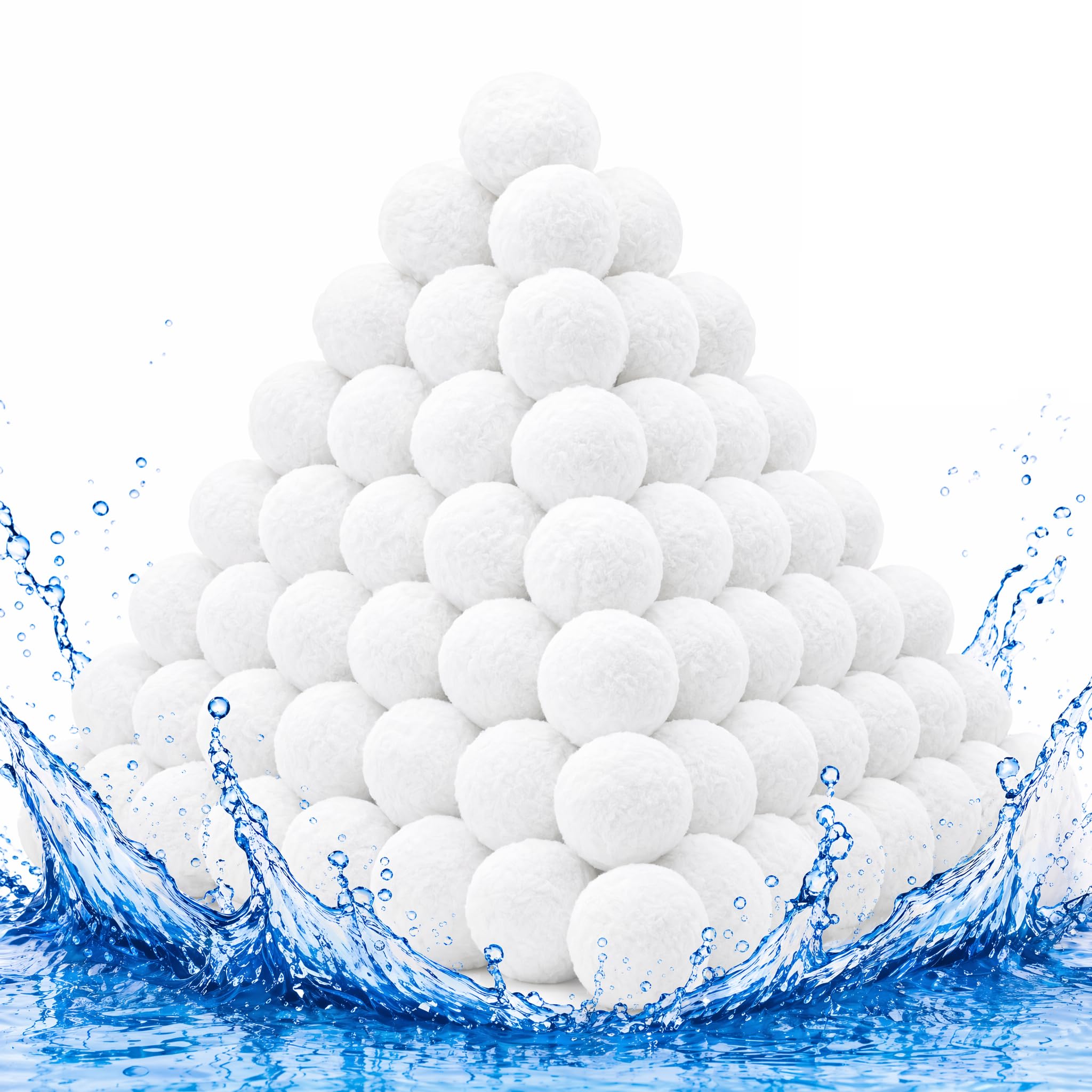 Balles filtrantes de piscine de 1,6 kg pour pompe de filtre à sable, balles filtrantes réutilisables pour piscine, aquarium (équivalent à 54,4 kg, blanc)