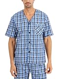 Men&apos;s Short Sleeve Nightwear Pajama&comma; Short PJ Set&comma; Pijama de Dos Piezas para Hombre